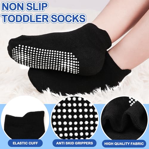 Image of Toddler Socks SkiBeaut 12 Pairs Non Slip Skid Ankle Socks For Kids Boys Grips Cotton Crew Socks For 1-10 Years