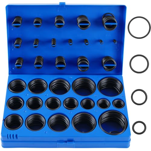 TECPO Gummi Dichtungsringe O Ring Sortiment, 419 teilig Ø 3-50 mm Durchmesser Dichtungsgummi Dichtring Set - Kraftstoff, Säure, Öl, UV, Hitze Beständig Sanitär, KFZ, Rohr Reparatur Dichtung Satz