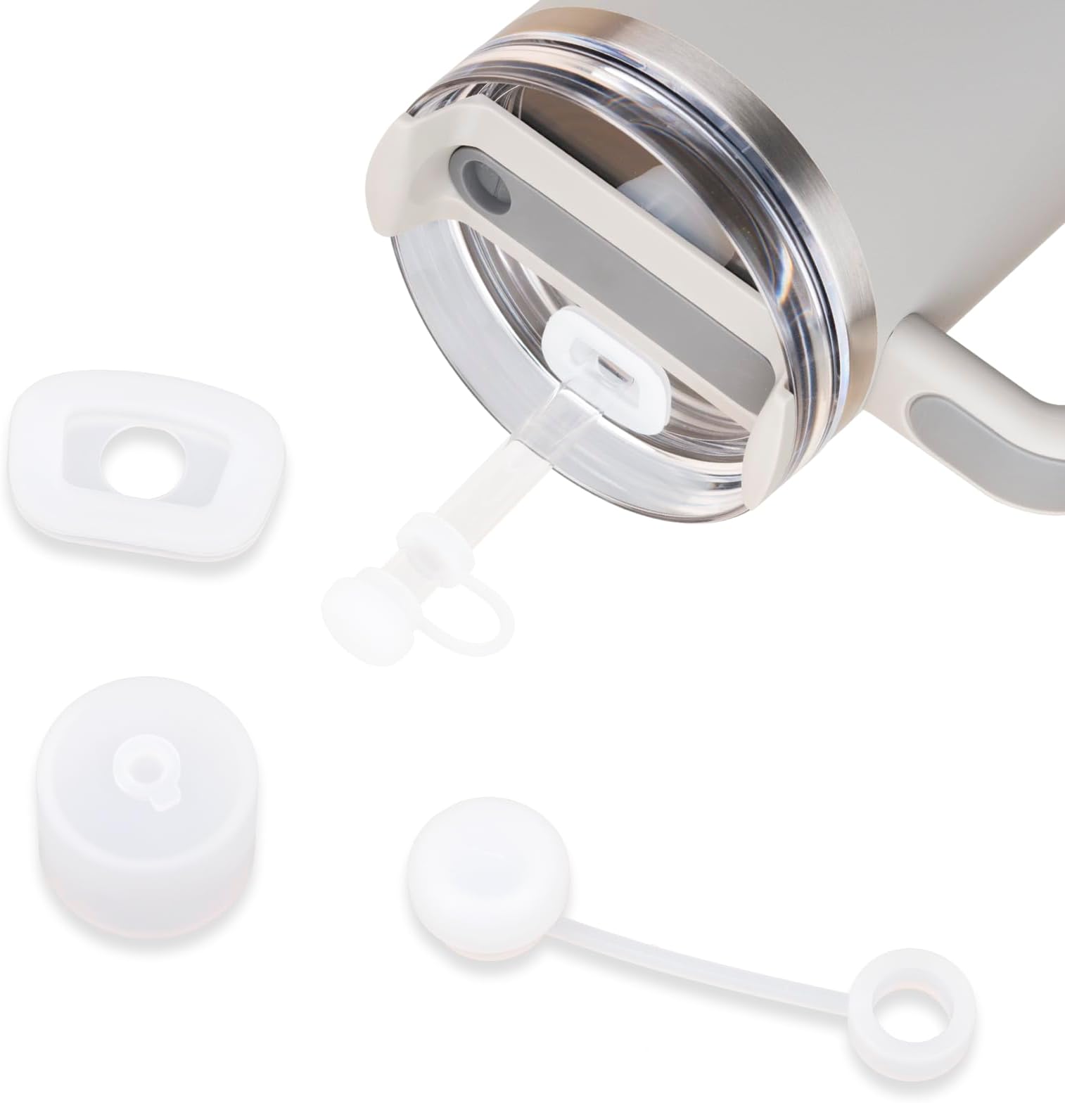 3 Pcs Silicone Spill Proof Stopper, Compatible With Stanley Quencher H2.0 Tumbler 40/30/20 oz, Leakproof Silicone Seal Kit, Including 1*Straw Cover, 1*Straw Hole Seal, 1*Center Shaft Seal (H2.0)