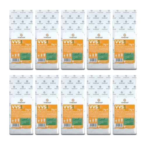 Venessa VVS1 Sopa de verduras 10 x 1 kg   Fresco y fino   Sabor vegetal natural   Soluble, sin grumos   Adecuado para todas las máquinas de café Vending, oficinas, autoridades