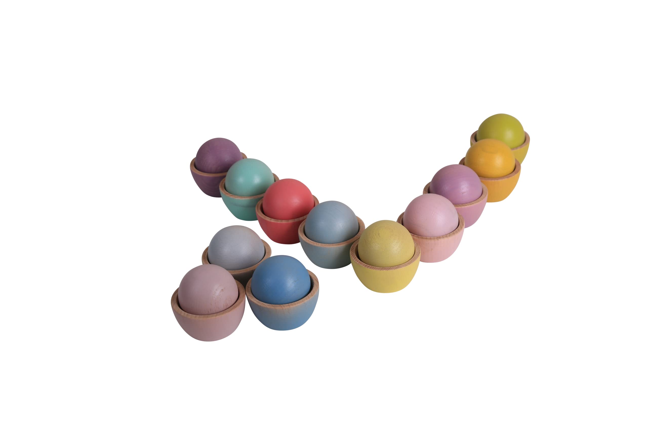 Gamez Galore Natural Varnished, Rainbow and Pastel Coloured Collection of Stacking - Image 2