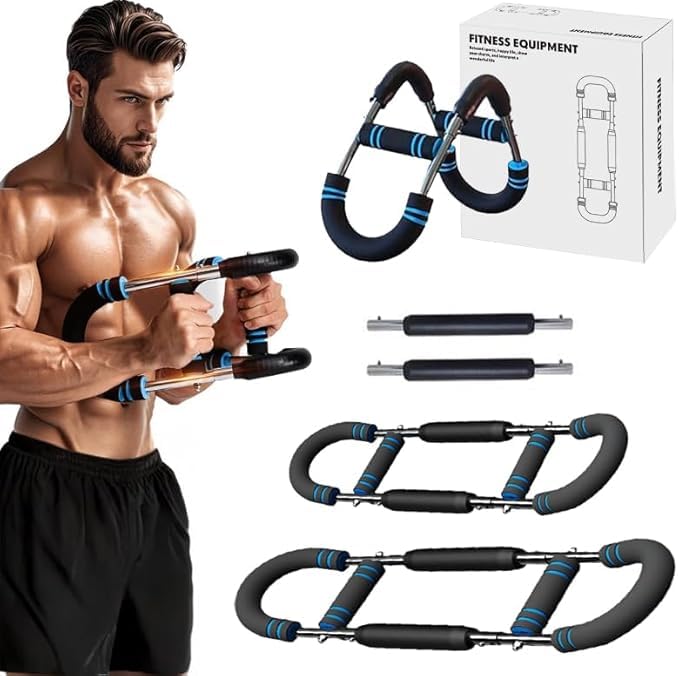 VAMISA Twister Arm Exerciser Chest Workout, Power Twister Bar Chest Muscle Builder for Men, Full Upper Body Workout Bar for Home & Travel – Adjustable Resistance for Biceps, Triceps, Forearm & Back-picture-11