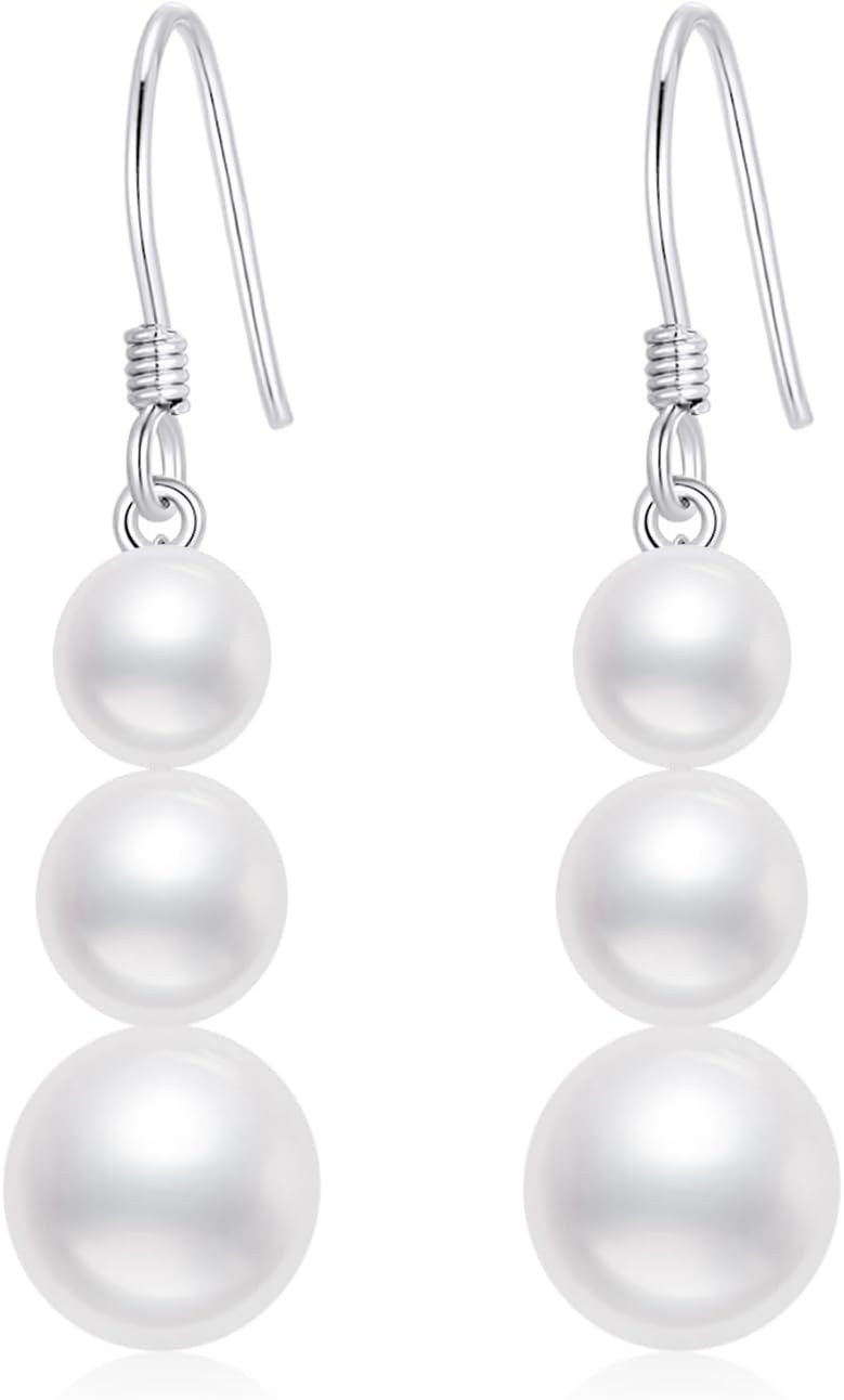 Real 14k Gold Freshwater Cultured Pearl Dangle Earrings for Women, 14kt Gold Jewelry Gifts for Her