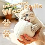 SENOY Cat Toy Ball for Indoor Cats | Soft Wool Cat Toys, High Elasticity Cat Pom Pom Balls for Bored Indoor Adult Cats, Interactive Balls for Cats, Kittens - Image 2