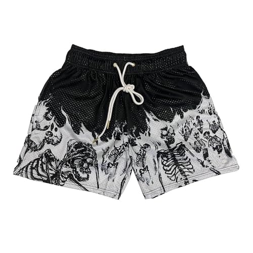 DIOTSR Mens Graphic Shorts Casual Flat Front Shorts Cool Streetwear Designer Shorts Drawstring Summer