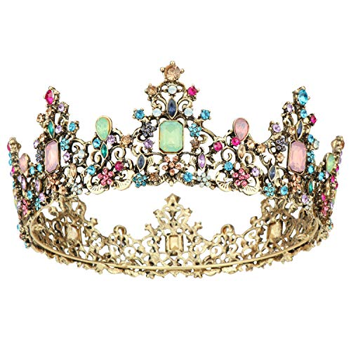 Coddsmz Diadème baroque pour femme avec strass et peignes - Multicolore - Taille unique