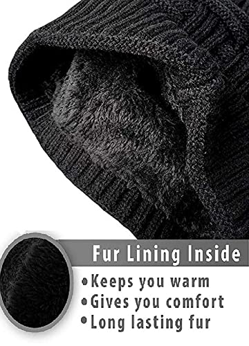 Veteran Men's and Women's Knitted Woollen Winter Warm Skull Cap(Coal Grey, Free Size) 2