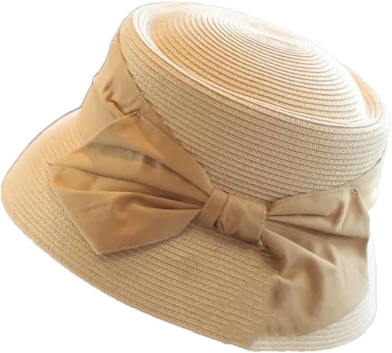 Wide Eaves Thin Braid Pot Hat Retro Elegant Travel Beach Fisherman Hat