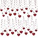 Valentine's Day Hanging Heart Swirls Decorations(30Count), Konsait Heart Swirls for Home Party Ceiling Window Wall Decor Great Anniversary Wedding Birthday Bridal Shower Bachelorette Party Supplies