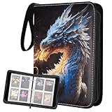 Sammelalbum, Sammelkarten Album, Sammelmappe Karten Ordner Heft Album Kompatibel mit Tracking-Karten, Baseballkarten, Spielkarten, 400 Karten mit herausnehmbaren Hüllen (Drachen)