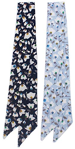 4pcs Spring Flowers Pattern Bag Handbag Handle Ribbon Scarf Hair Head Band Neck Scarf Neckerchief Scarf Fashion Gifts3