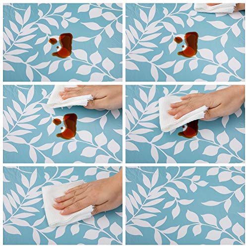 Effortlife Round Vinyl Elastic Edged Flannel Backed Tablecloth Fitted Table Cover Pvc Print Table Pad Home Decor (Pattern E, Round Tight Fits Table Up 40"-44" Diameter) #TOP4