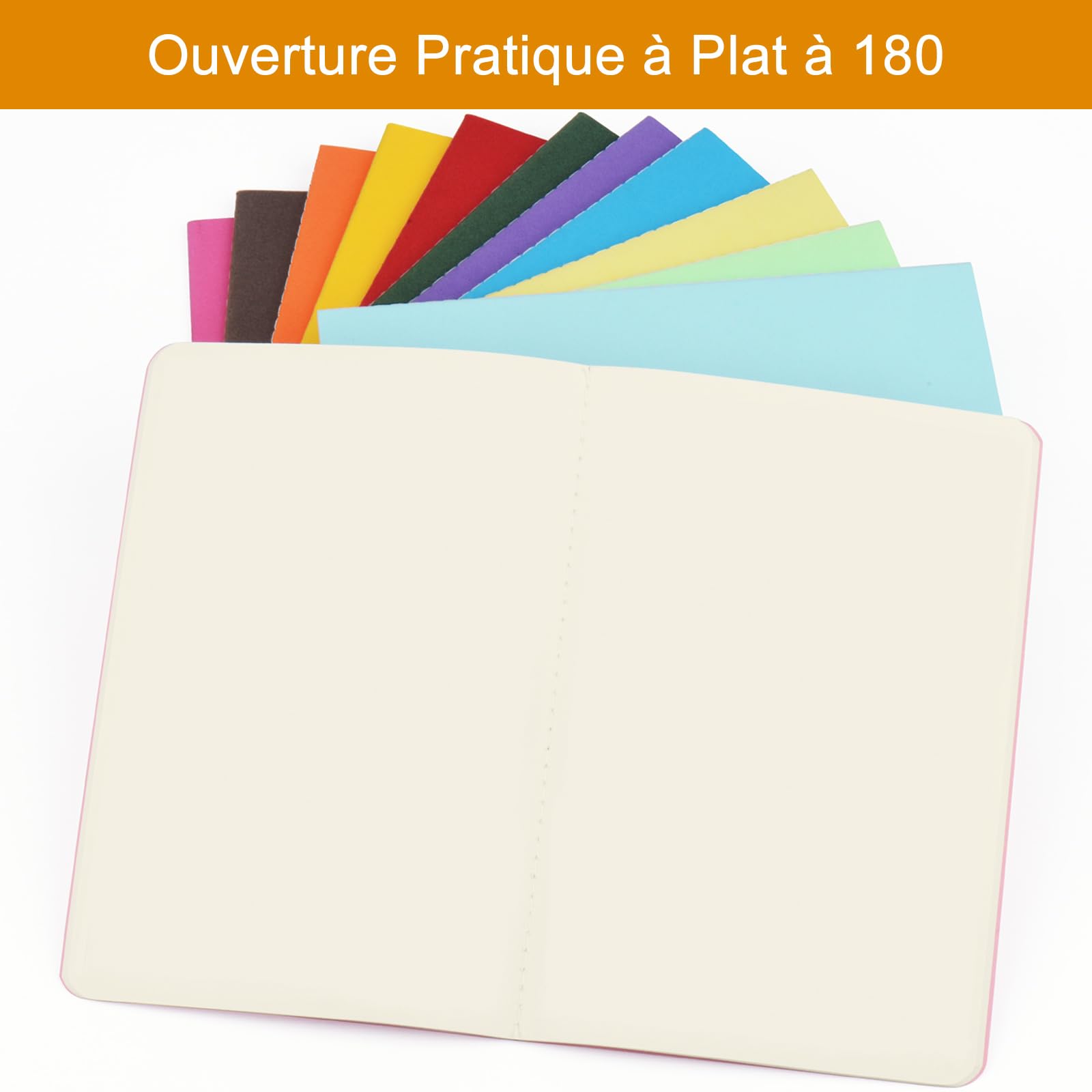 Lot De 24 Cahiers A5 Vierges - 12 Couleurs, 60 Pages Chacun, Papier 80g, Coins Ronds, Reliure Fil - 9