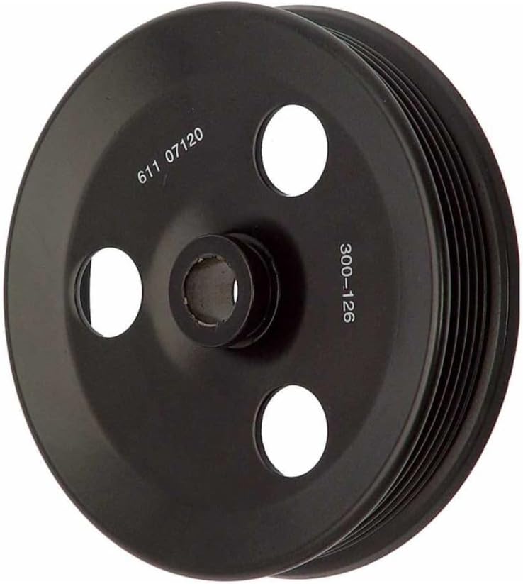 KarParts360 For Buick Reatta/Riviera 1990 1991 Power Steering Pump Pulley | Steel | Serpentine Belt Type | Black Color | Press-Fit Mount Type | 5 Groove | Replacement For 25522518