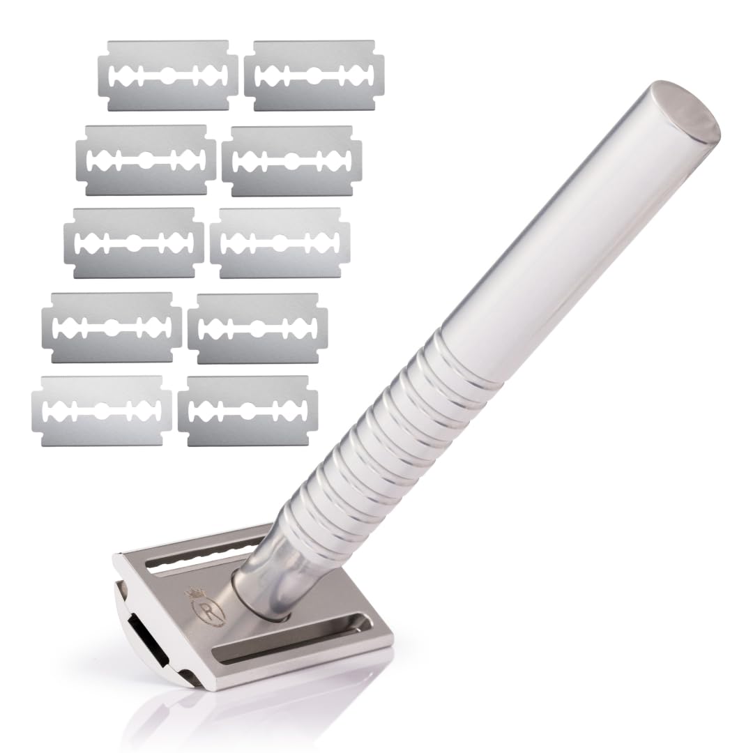 Reggies Razors Jupiter Aluminum Safety Razor for Men - Double Edge Shaving Razor CNC-Machined - Made in UK