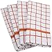 DII 100% Cotton, Machine Washable, Basic Everyday, Terry, Kitchen Dishtowel, Ultra Absorbant, Windowpane Design, 16 x 26" Set of 4- Spice