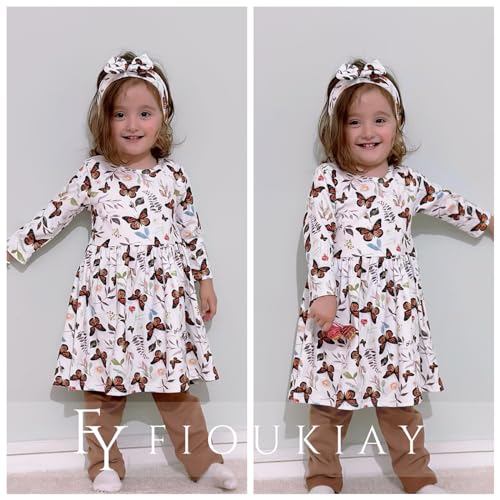 Image of Toddler-Girls-Fall-Clothes-Set Little Girls Highlow Tunic Tops+Leggings Outfit Boutique Clothing