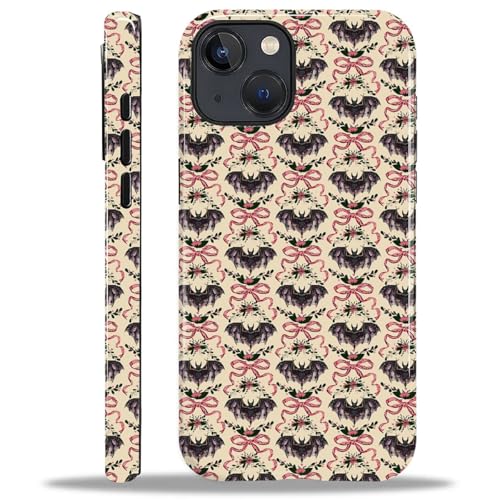ANLUN STORE Case for iPhone 14 Plus, Hybrid Dual Protection Soft TPU + Hard PC Shockproof Cover Anti-Scratch & Slim Protective for Men Women Case Bat Bow Collage Design