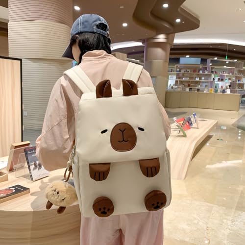 Women Backpack Adjustable Straps Capybara Kawaii Bookbag with Zipper Closure Rucksack Travel Bag Gifts for Capybara Lovers3