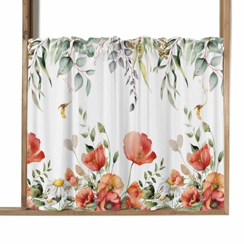 Dujzoltk �J�t�F�J�[�e�� �t�̉� ���e �t���� �z���C�g 80×60cm �����p �J�[�e�� �ՔM �f�M �ډB�� ������� �k�� �Ԏd�؂� ���� ���ʏ� �i���X ���� �L�b�`�� ���� �O���猩���ɂ���