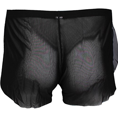 MSemis Men's Underwear Mesh Boxer Briefs Shorts Sheer Split Side Swim Trunks Swimwear3