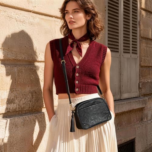 Image of befen Anti-theft Crossbody Bag for Women Genuine Leather, Small Cross Body Shoulder Handbags with RFID Card Slots