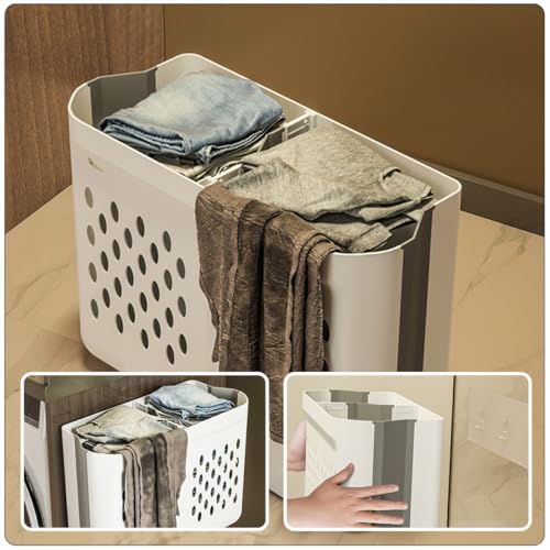 Panier à linge mural pliable à grande capacité avec système de fixation rapide - 8