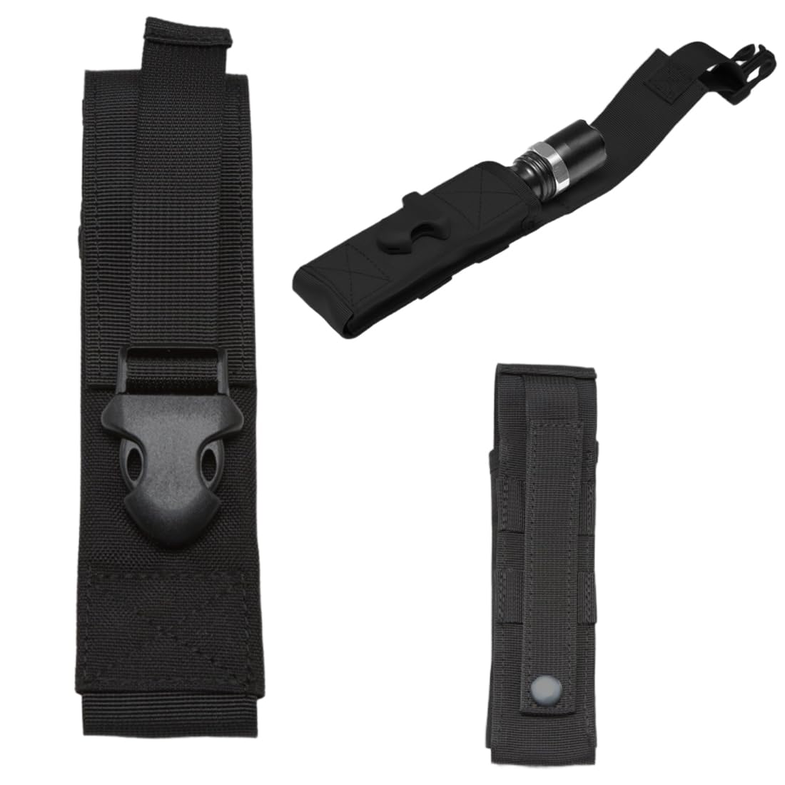 Funda de Linterna Táctica Universal Colgante Negra