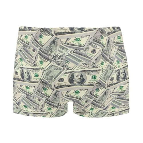 Paper Money Hundred Dollar Bills Mens Swim Trunk Swimwear Bathing Suit Swim Brief Square Leg Board Short S B0405083