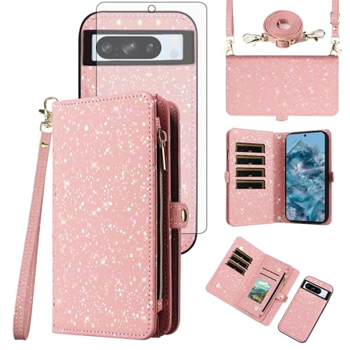 Étui Google Pixel 8 Pro Asuwish en cuir avec portefeuille amovible chic
