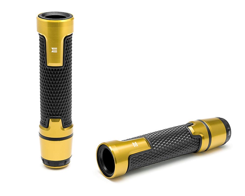 Poignées Moto Café Racer En Aluminium Et Caoutchouc Noir - Pour Guidon 22mm (Embrayage) / 25mm (Accélérateur) - 13