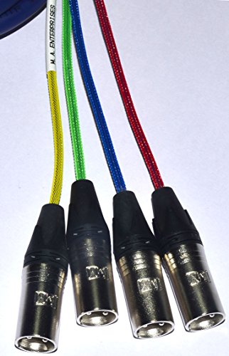 Image of MA 4 Channel Snake XLR Male to Female Cable - 3 Pin Microphone Extension, Balanced Audio for Mic, Guitar Amplifier, Mixer (10 M, Multicolour)