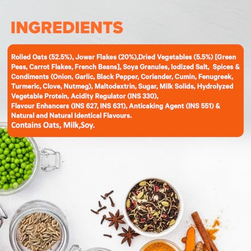 Image of Sundrop Heart Classic Masala Oats with Millets 500 g | 13.3g Protein in 100 g |10g Dietary Fibre in 100g | Anytime Snack | *Helps Reduce Cholesterol