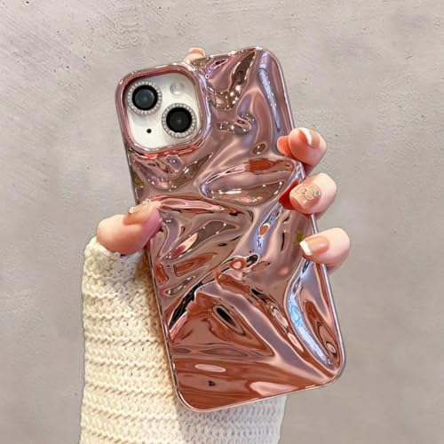 Coque rose iPhone 16 Pro haut de gamme avec motif brillant et finitions plaquées