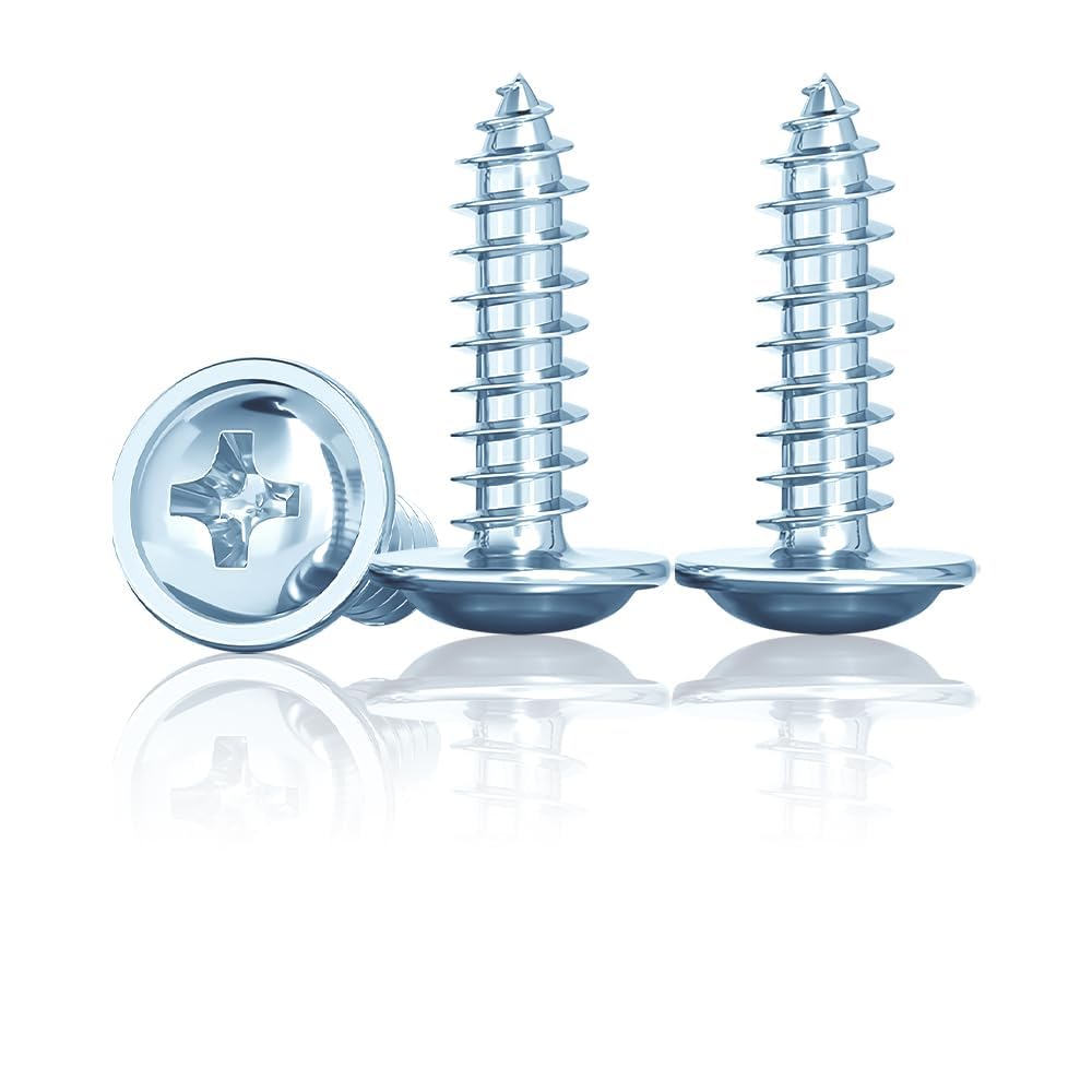 Jyvex 180pcs Pan Head Self-Tapping Screws, 4.2 x 19mm Flat & Wafer Head Carbon Steel Zinc Plated Wood Screws for Wood Plastic - Image 4
