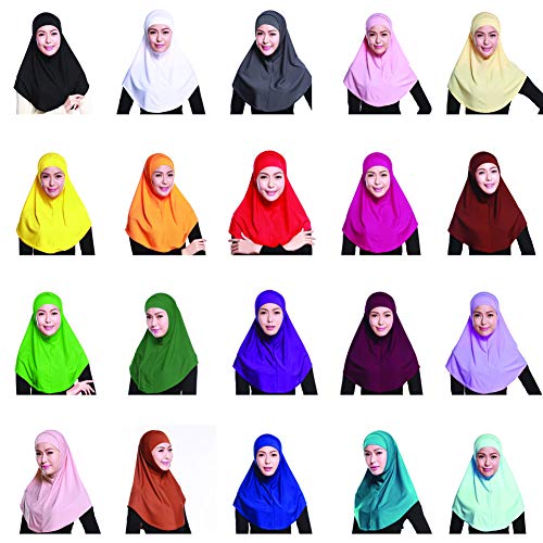 Womens 2 Pieces Muslim Al-Amira Style Hijab Scarf4