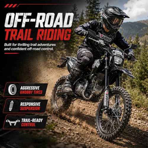 X-PRO 150 Dirt Bike Storm DLX 150 4-Speed Manual Transmission with All Lights, Electric/Kick Start, Big 19"/16" Tires! - Image 4