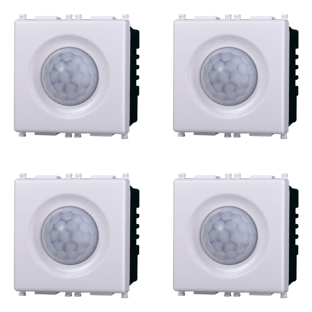 Sensore di movimento infrarossi PIR compatibile plana colore bianco EV1801 KIT 4PZ