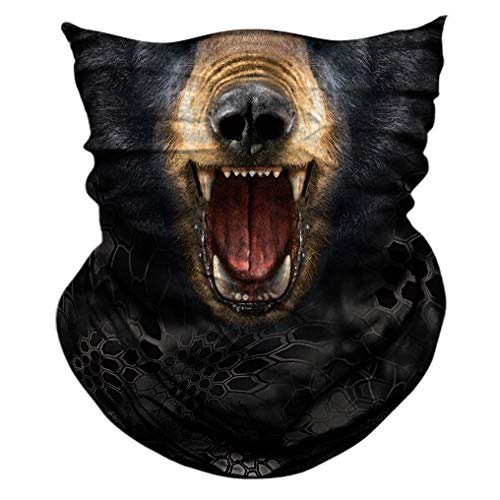 2 Pack - 3D Animal Neck Gaiter Scarf Bandana Face Mask Seamless UV