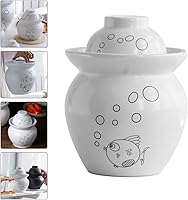 Vista 7 de Luxshiny Tarro de cerámica Kimchi de cerámica Contenedor de Kimchi Sellado de pepinillos Tarro de almacenamiento chino Tarro de fermentación