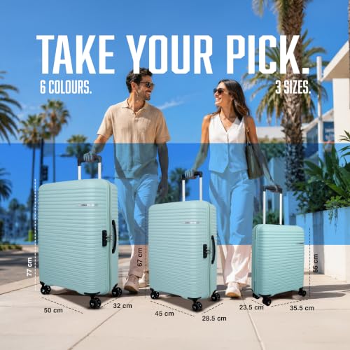 Image of American Tourister Liftoff+|Small Size Cabin Trolley Bag (55 cm) for Travel|360 8 Wheel Spinner Travel Luggage|Hard Case Polypropylene (PP) Suitcase|Mounted TSA Lock|Seafoam Blue