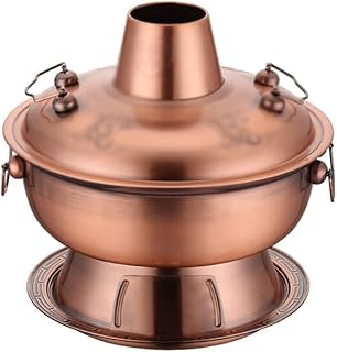 Piec na węgiel drzewny gorący garnek, 304 ze stali nierdzewnej węgiel gorący garnek staroświecki okrągły piec stary pekin piec kotłowy mongolski gorący garnek odpowiedni dla 3-4 osób