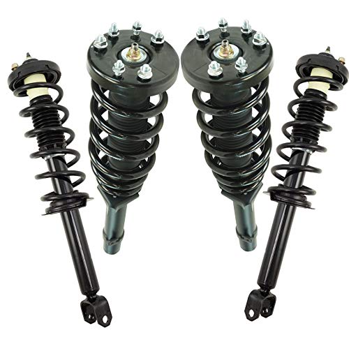 Image of TRQ Front and Rear Complete Strut Assembly and Shock Absorber Kit Complete Strut Coil Spring Assembly Shock Spring Compatible with 2009-2014 Acura TSX