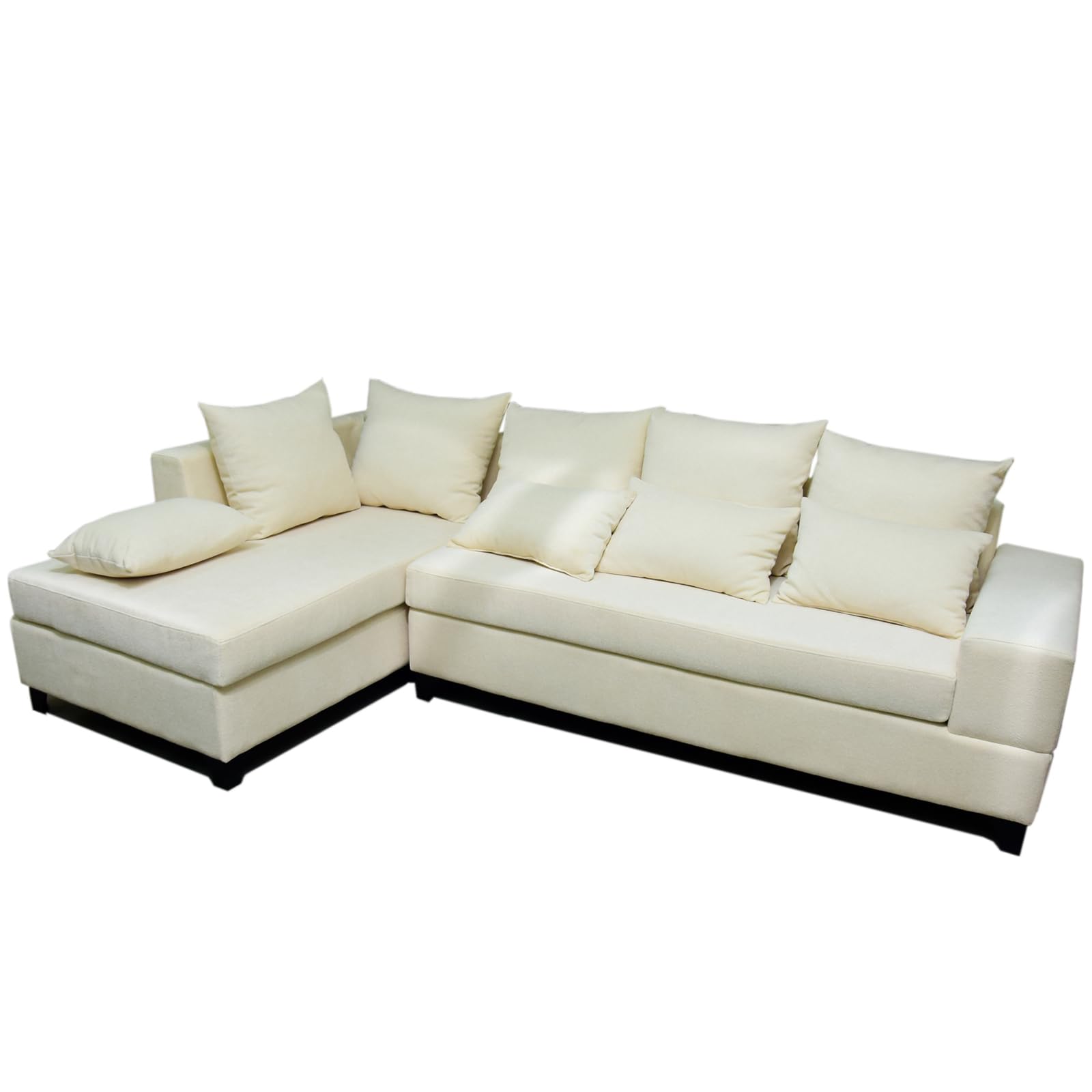 WENBO HOME L Shape Sofa Modern Simple Couch Combination Fabric Corner Sofa Comfortable 5 Seater Sofa for Living Room, Home, Office, Apartment, Studio Room Size 274x170x75 cm