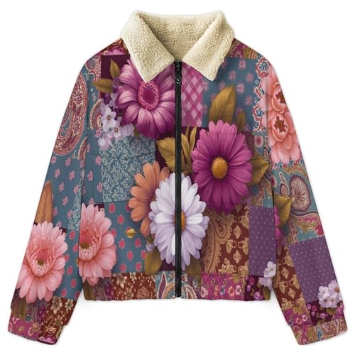 Sweat polaire femme fleurs cachemire pour rester au chaud tout l'hiver en balade