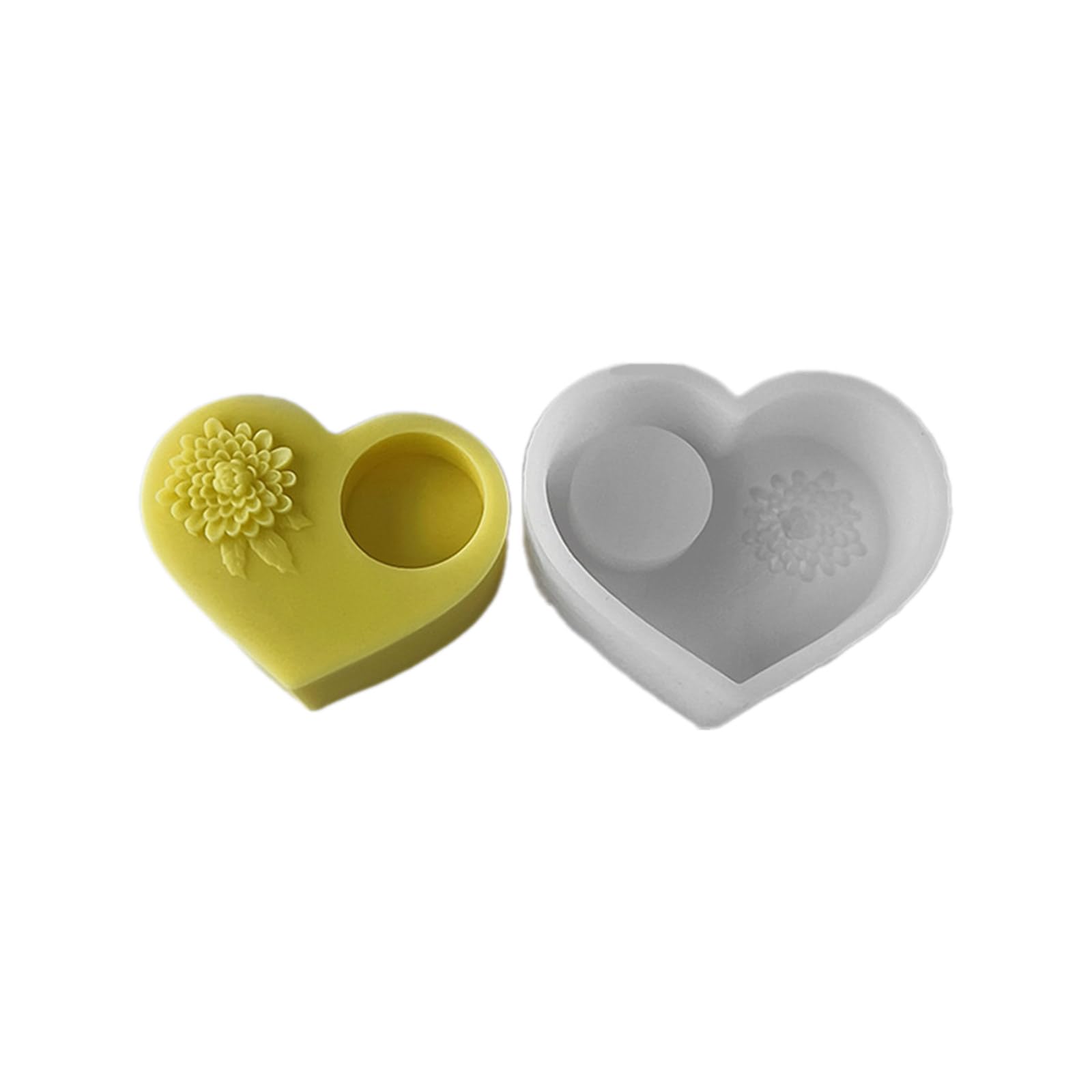 Moule silicone époxy bougeoir cœur anti-adhésif coulée facile