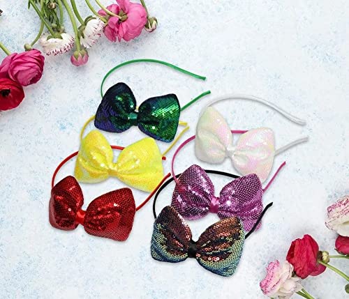 Image of GT Gloptook Hairband Plastic Headband for Girls, Pack of 6 - Multicolor