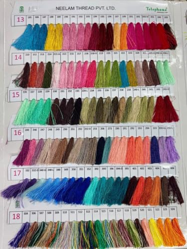 Image of Jaivi Neelam Small Shade Card Rayon Multicolor Embroidery Thread Matching - 480 Shades