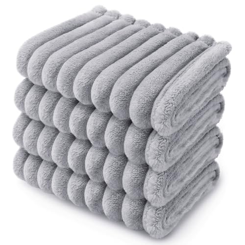 Hundedecke Katzendecke Waschbar, 4 Stück Decken Flanell Haustier Decke für Kleine Hunde Welpen Katzen, Wasserdichte Hundedecke, Flauschig Weiche Haustier Decke, Schutzdecke Hundesofa, 45x65 cm Grau Hundedecke Katzendecke Waschbar, 4 Stück Decken Flanell Haustier Decke für Kleine Hunde Welpen Katzen, Wasserdichte Hundedecke, Flauschig Weiche Haustier Decke, Schutzdecke Hundesofa, 45x65 cm Grau