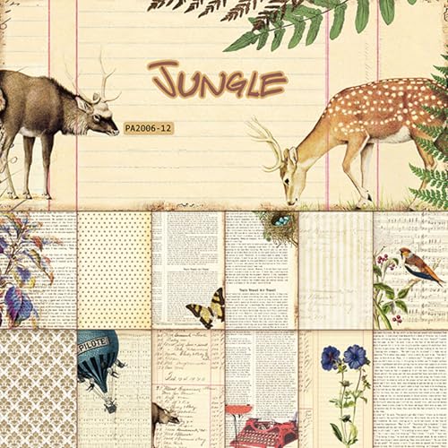 24 hojas de papel vintage para álbumes de recortes, papel de manualidades de 12 x 12 pulgadas, paquete de 24 unidades de bricolaje de una sola cara coloridas tarjetas decorativas para manualidades